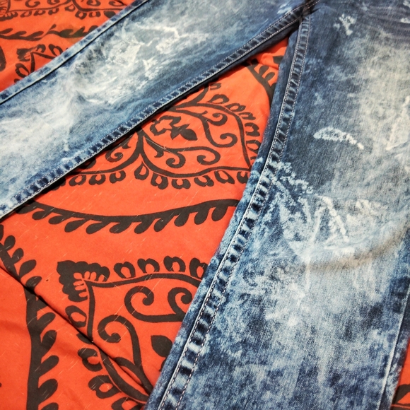 Vtg Y2K Early 2000s Splatter Bleach Style True Religion Denim Skinny Jeans - Picture 12 of 15